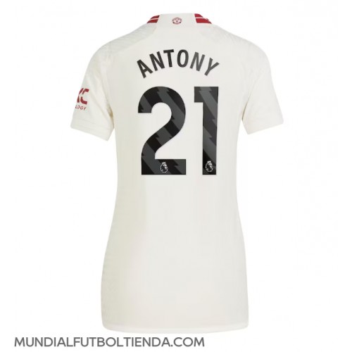 Camiseta Manchester United Antony #21 Tercera Equipación Replica 2023-24 para mujer mangas cortas